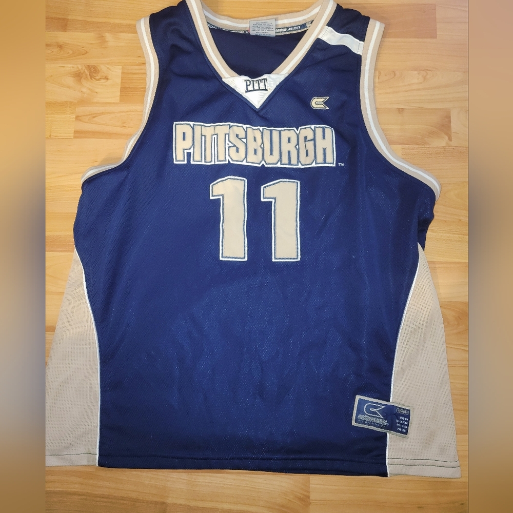 Pittsburgh Panthers NCAA College Basketball Men's LARGE Thick Jersey USA